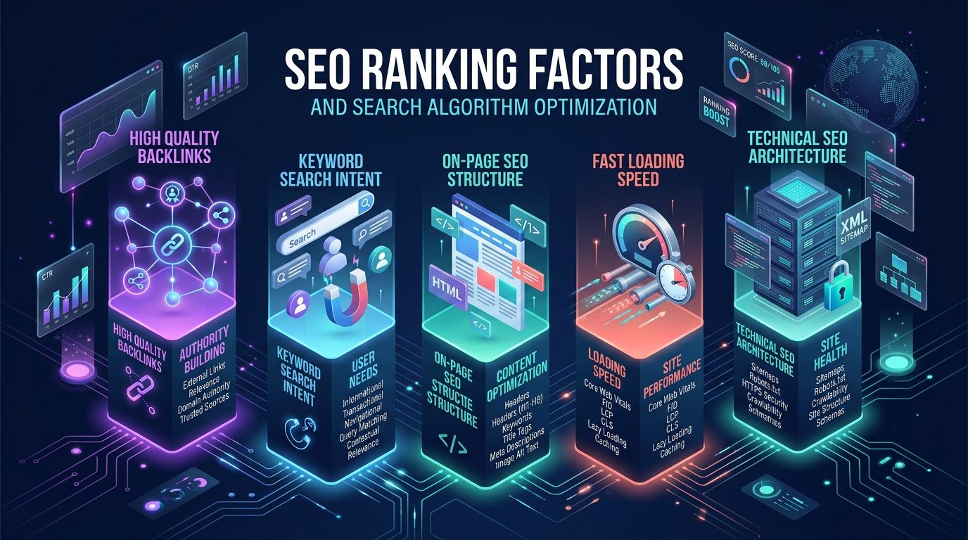 SEO Ranking Factors and Search Algorithm Optimization Pillars