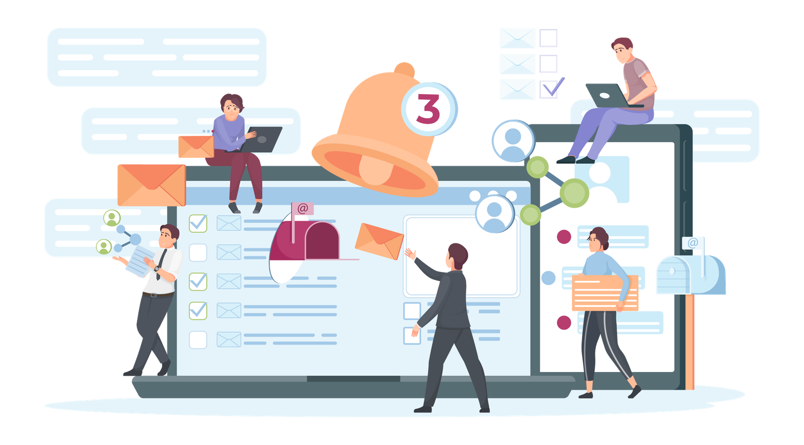 31643863 2205.i511.014.S.m009.c13.email marketing flat illustration 1 Cliqkmedia